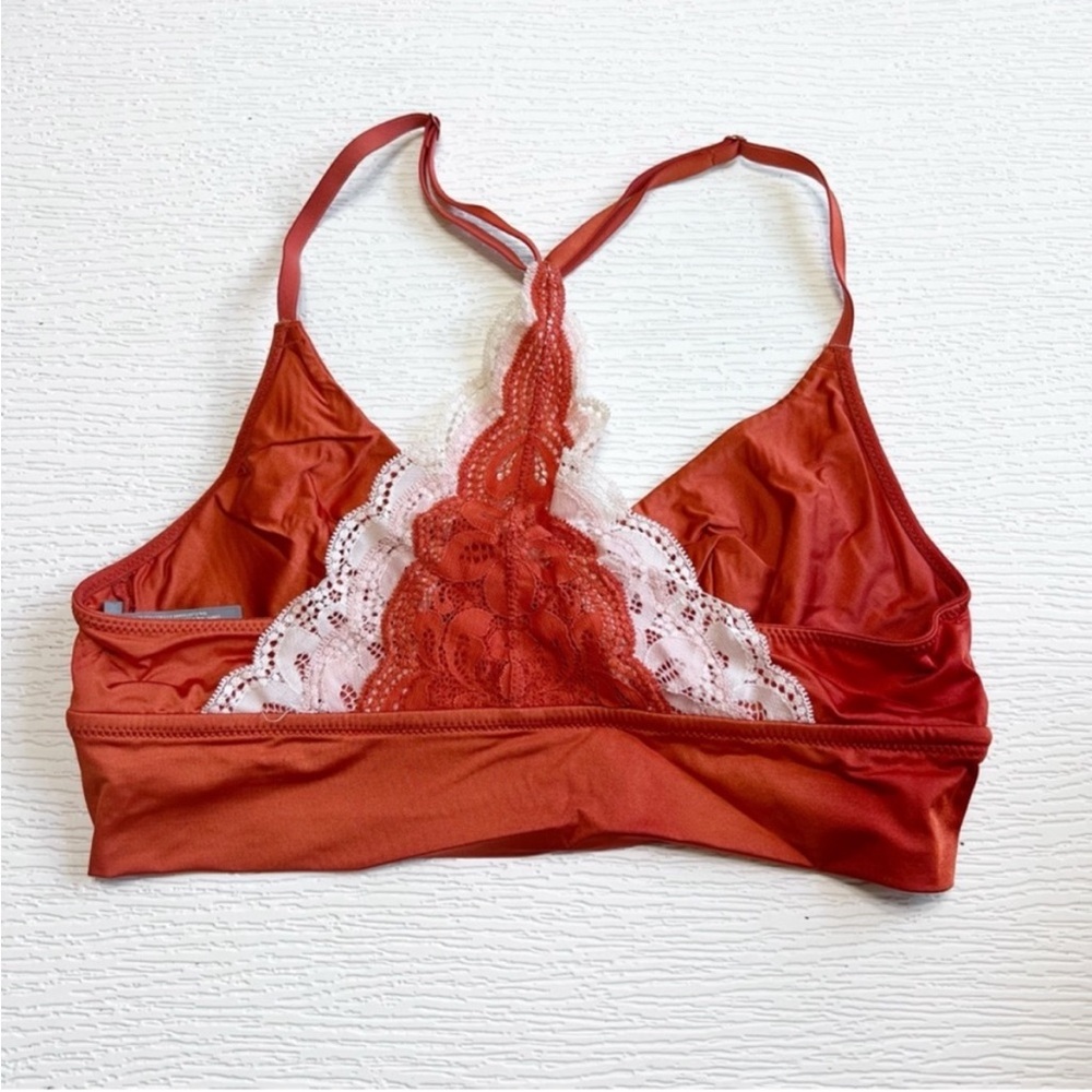 Aerie Orange Green Silky White Lace Bralette Bundle Small - Picture 3 of 7